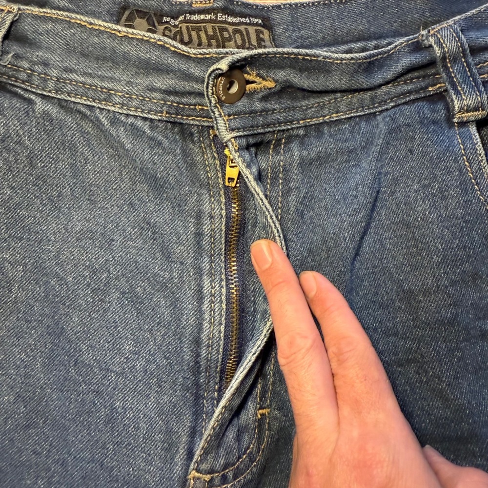 Southpole Y2K Baggy Jeans Blue Denim Mens 41x31 Streetwear Barrel Jeans Wide Leg - Picture 10 of 10
